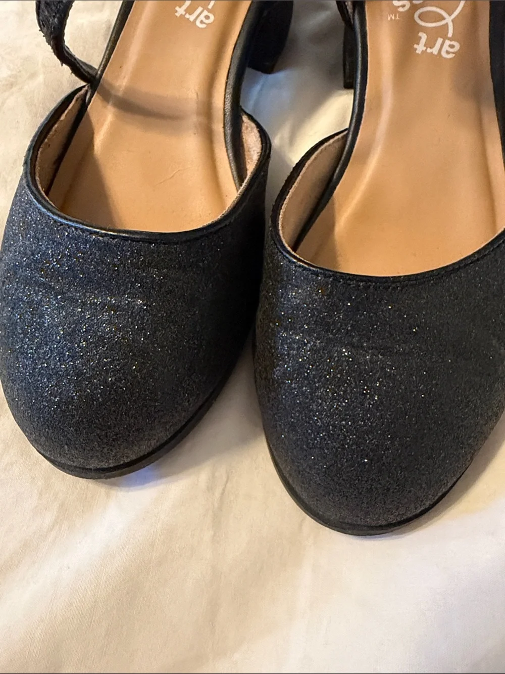 art class Black Girls' Ankle-Strap Low Block Heel Dress Shoes